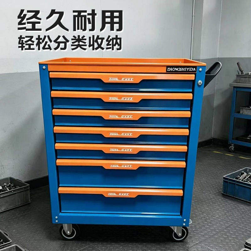 Heavy Equipment Workshop - ตู้เก็บเครื่องมืออุตสาหกรรมแบบหลายลิ้นชัก สำหรับซ่อมรถยนต์ อุปกรณ์บำรุงรักษาระดับมืออาชีพ พร้อมกุญแจล็อค เคลื่อนย้ายได้ รับน้ำหนักมาก