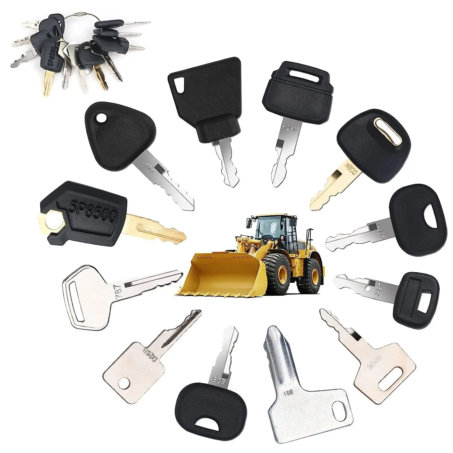 Heavy Equipment Hitachi - กุญแจสตาร์ทเครื่องจักรกลหนัก 12 ดอก สำหรับ Caterpillar, Jcb,