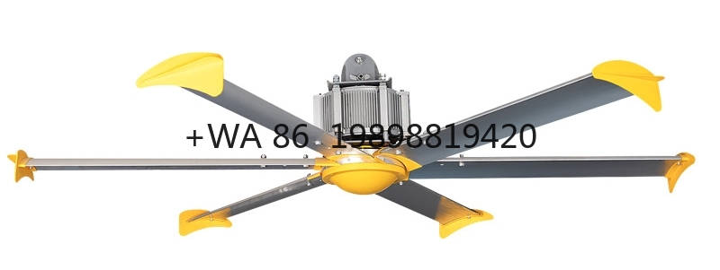 Exhaust Fan Industrial - พัดลมเพดาน PMSM ขนาดเส้นผ่านศูนย์กลาง 2.5 เมตร พัดลมเพดาน