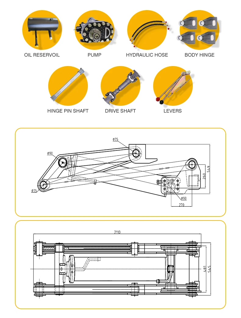 ชุดยกไฮดรอลิกแบบกรรไกรสำหรับรถ - Dump Truck Heavy Equipment บทวิจารณ์และราคา