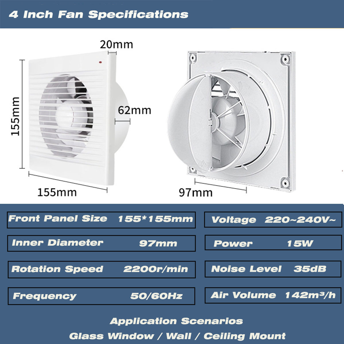 พัดลมดูดอากาศแบบติดหน้าต่างขนา - Exhaust Fan Industrial บทวิจารณ์และราคา